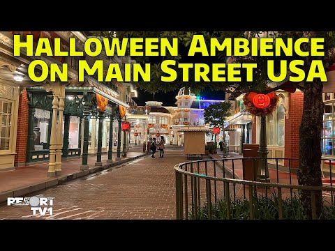 Halloween Ambience on Main Street at The Magic Kingdom - Walt Disney World - 5 Hour Ambience Video