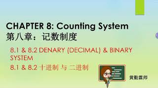 初一 8.1 ＆ 8.2 Denary &amp; Binary system 十进制 ＆ 二进制