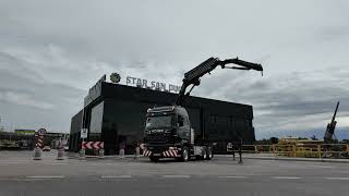 شاحنة مسطحة Scania R480 6x4 FASSI F660RA.2.26 HE-Dynamic Crane | صورة 4 - Autoline