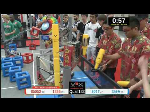 2015 VRC Tech Q133 - 8505X 1366 vs 901T 359A - 36 to 54 - VEX Worlds 2015 - Technology Division