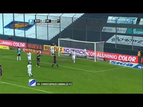 Gol de Cabral (e/c). Quilmes 0 - Lanús 2. Fecha 8. Torneo Primera División 2014. Fútbol Para Todos
