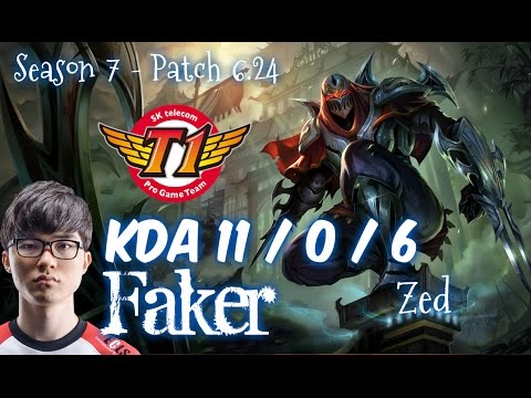 SKT T1 Faker ZED vs LEBLANC Mid - Patch 6.24 KR Ranked