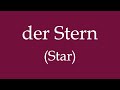 How To Say Star Der Stern In German