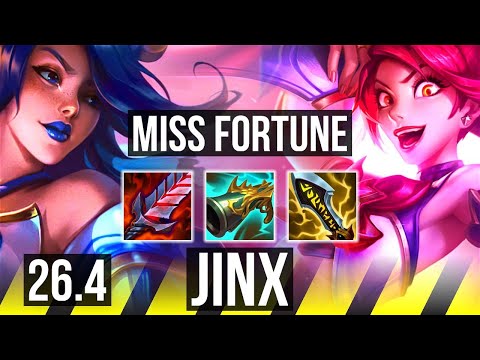 MISS FORTUNE & Rakan vs JINX & Blitzcrank (ADC) | Good KDA: 15/1/10 | KR Master | 26.4