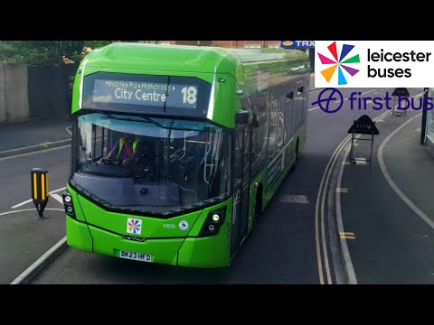 FULL ROUTE JOURNEY - First Leicester Route 18 - Fosse Park to Leicester l l 63529 BK23 HFD