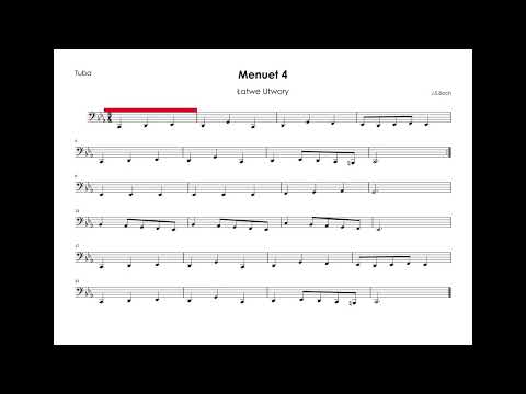 J. S. Bach Menuet 4 (Łatwe Utwory tuba)