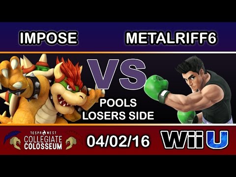 Tespa Collegiate: Impose (Bowser) Vs. Ronin | Metalriff6 (Little Mac) Pools Losers - Smash Wii U