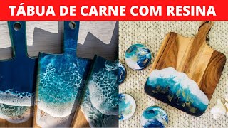 TÁBUA DE CARNE DE RESINA - APRENDER a fazer TABUA DE CARNE DE RESINA EPÓXI - CURSO de MESA RESINADA