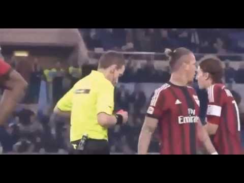 Philippe Mexes Red Card foul to Mauri - Lazio vs Milan 24-1-2015