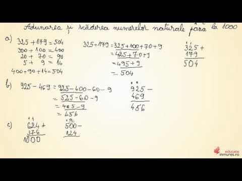 Adunarea si scaderea numerelor naturale pâna la 1 000 - Matematica clasa a III-a