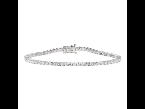 O6 - 18ct White Gold 2.15ct Diamond Tennis Bracelet - 7.25"