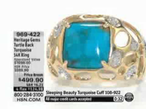 Heritage Gems Turtle Back Turquoise and Diamond 14K Ring  Heritage Gems by Matthew Foutz