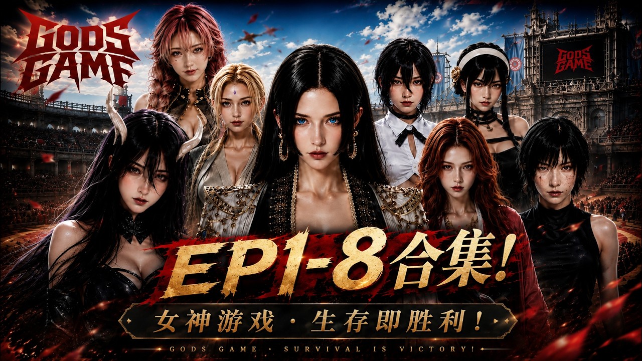 一口氣看完！《神的遊戲》EP1-8：不同次元的最強女角色齊聚競技場，女帝、綱手、雅兒貝德、禪院真希等人氣角色接連登場，這場跨次元的女神對決，誰能笑到最後？ 真正的遊戲，才剛剛開始！｜GODSGAME