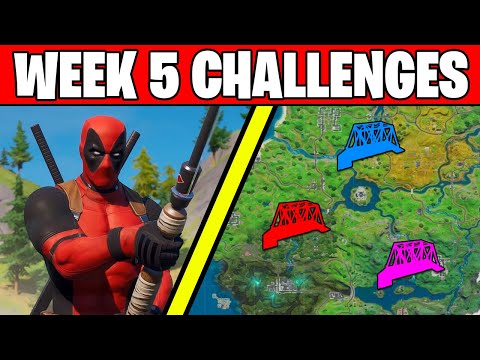 FIND DEADPOOLS UNICORN & STEEL BRIDGES LOCATIONS : DEADPOOL WEEK 5 CHALLENGES (FORTNITE)