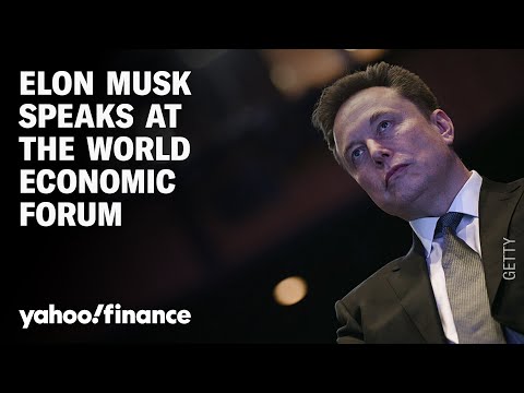 Tesla CEO Elon Musk speaks at The World Economic Forum