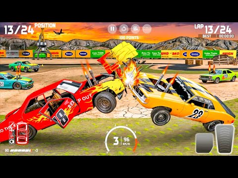 US Police Muscle Cars and Monster Truck Demolition Derby Arena Shooting Simulator - Android Gameplay