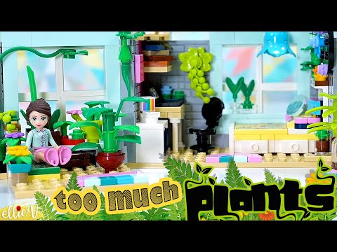 Can you have too many plants? Building a cottagecore bedroom 🌿🌻🍄 Lego compilation