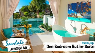 Crystal Lagoon Swim-Up One Bedroom Butler Suite S1B | Sandals Montego Bay | Full Tour & Review 4K