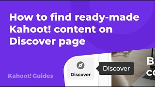Find ready-made kahoots in seconds! | How to Use the Discover Page