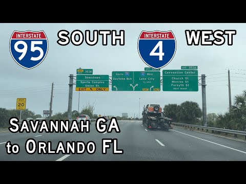 Driving from Savannah, GA to Orlando, FL via I-95 and I-4