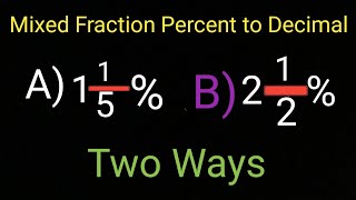 How to convert mixed fraction percent to decimal