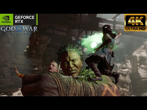 [God of War Ragnarok] | Atreus & Angrboda vs Gryla Giant Epic Boss-Fight Gameplay & Scene 4K 60FPS