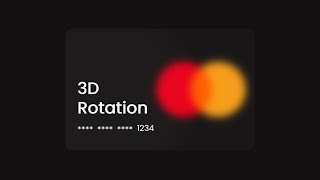 Credit Card 3D Rotation Animation On Hover Using  HTML CSS &amp; JavaScript