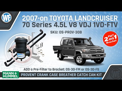Provent Catch Can DUAL Bracket Kit Install Video Toyota Landcruiser 70 Series 2007-on 4.5L - Revised
