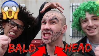 SHAVED HEAD AND EYEBROWS PRANK! (HE WAS PISSED)