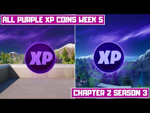 All 2 Purple XP Coins Locations Week 5! - Secret XP Coins Fortnite Chapter 2 Season 3