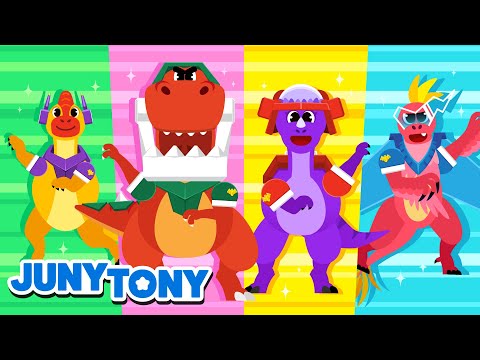 The Awesome Dino Rescue Team | Superhero Songs for Kids | JunyTony