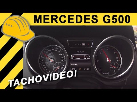 MERCEDES G-KLASSE G500 - 0-100 & 0-200 km/h Tachovideo vom Test & Fahrbericht - Bauforum24