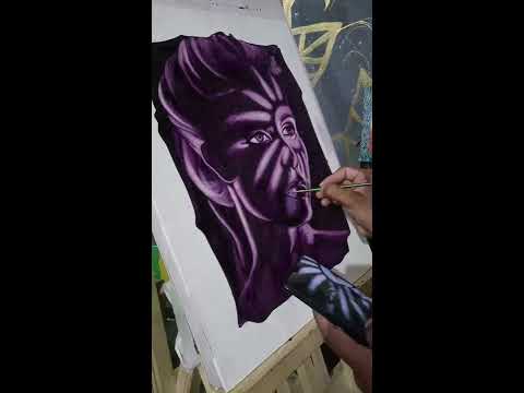 Gloss finish black oil painting on canvas, size: a4-a1