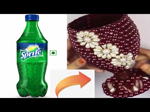 How to make beautiful flower vase with recycled plastic bottles 👍😍😍