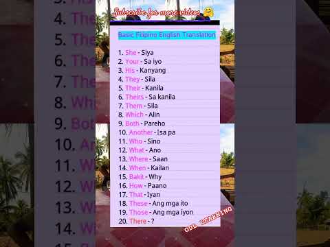 Build your Vocabulary Words tagalog words tagalog English Translation