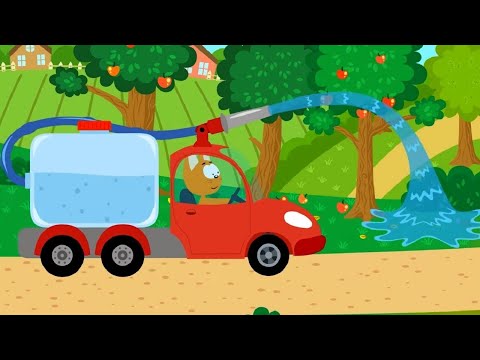 Das Kätzchen und die Zaubergarage - Bewässerungsmaschine - Kinder Zeichentrick.