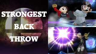 Super Smash Bros. 4 - Who has the strongest Back Throw? (Damage)