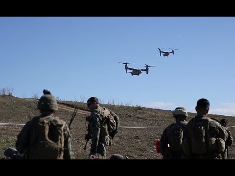U.S. Marines conduct V-22 AIR RAIDS (India Co. 3rd Bn. 1st Marines 13th MEU)