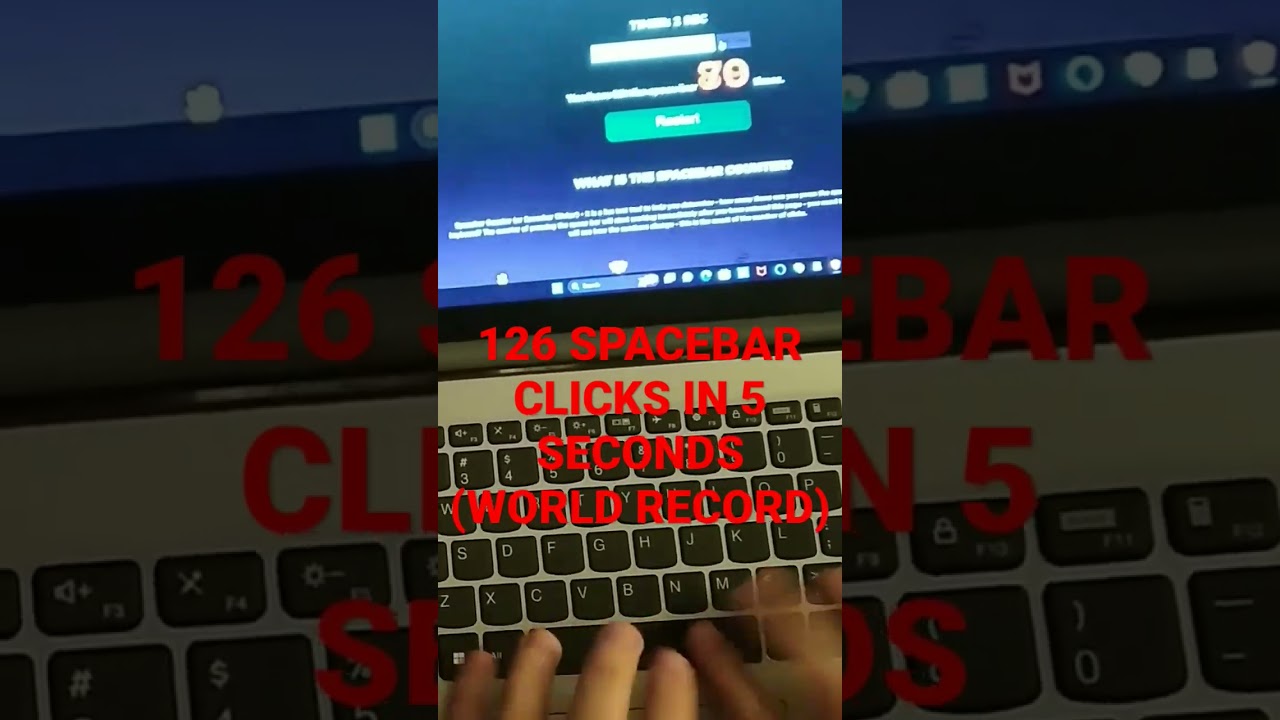 126 Spacebar Clicks in 5 Seconds (World Record) #shorts #keyboard