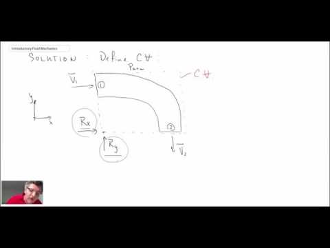 Introductory Fluid Mechanics L8 p6   Example   Conservation of Linear Momentum   Part 2   YouTube