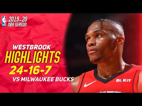 Russell WestBrook Full Debut Vs Milwaukee bucks - Full Highlights - 24 points and 16 Reb! - 24/10/19