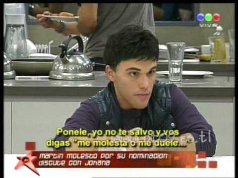Operacion Triunfo 2009: Martin molesto por su nominacion, discute con johana