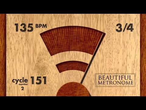 135 BPM 3/4 Wood Metronome HD