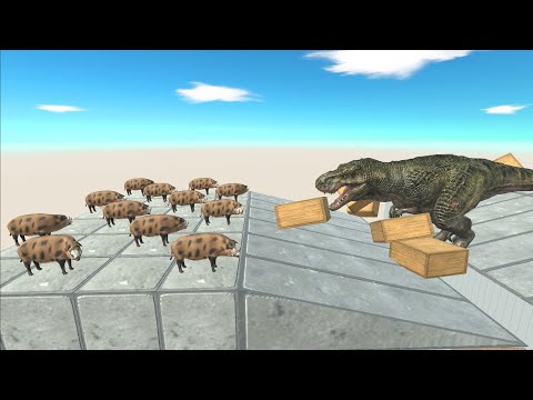 Dinosaur Run To eat Pig #2 - Animal Revolt Battle Simulator