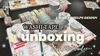 Washi Wonderland Unboxing✨ | Grid & Plaid Perfection 🧵📦| Lauren Phelps Design #stationery #washitape