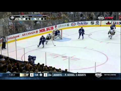 Clarke MacArthur goal 4-3 Mar 9 2012 Pittsburgh Penguins vs Toronto Maple Leafs NHL Hockey