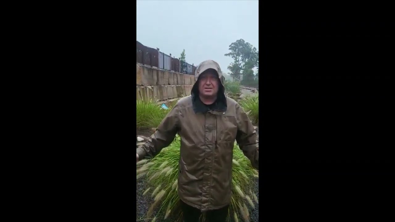 <br>Filterra biofiltration system at Silverdale (in NSW) during a large rainfall event - Part A