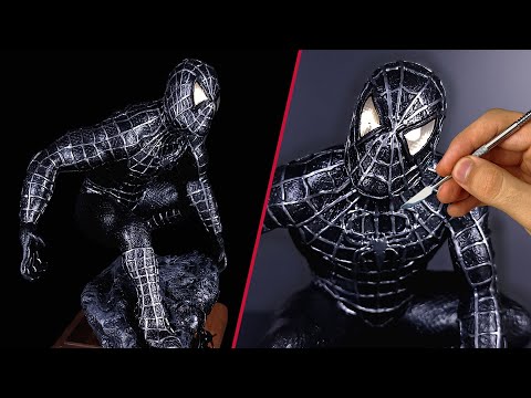 Sculpting Spider-man 3 with Polymer Clay | Timelapse | Black suit Spider-man