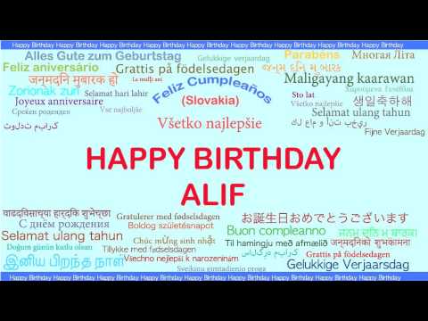 Alif   Languages Idiomas - Happy Birthday