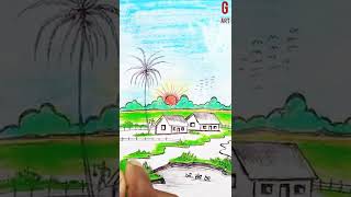 Download lagu How to draw village// step by step for beginners // G ART #GART #shorts mp3